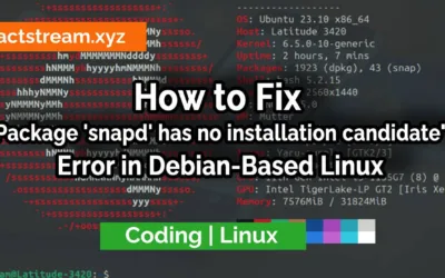 How to Fix “Package ‘snapd’ has no installation candidate” Error in Debian-Based Linux Package 'snapd' has no installation candidate . Can't install snap package manager